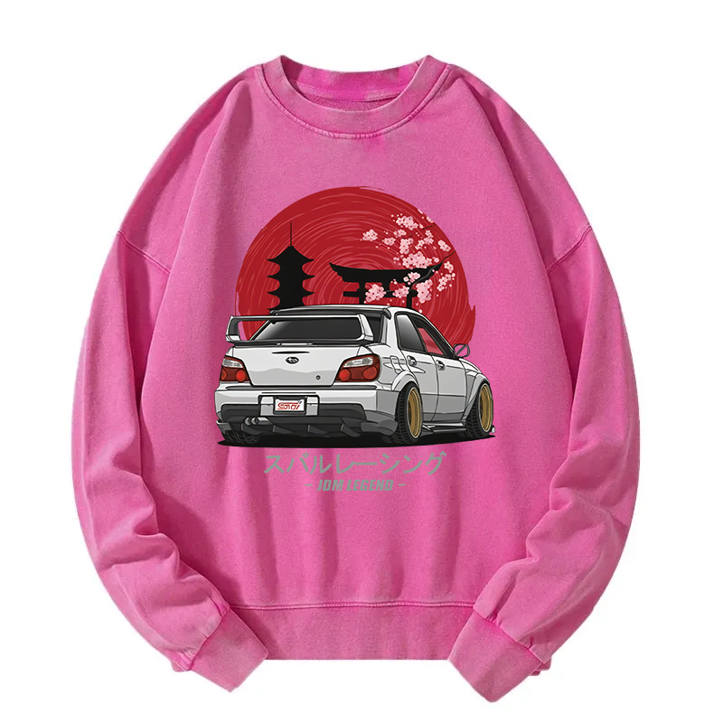 Subaru Racing Car Japanese Washed Sweatshirt