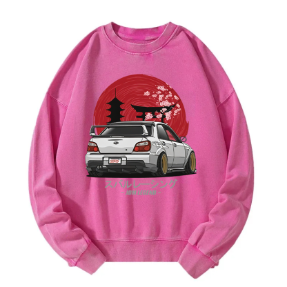 Subaru Racing Car Japanese Washed Sweatshirt