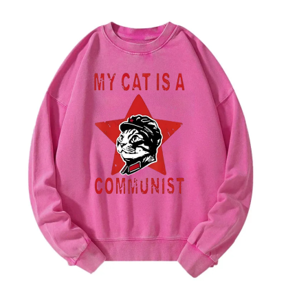 Funny Cat-ism Washed Sweatshirt