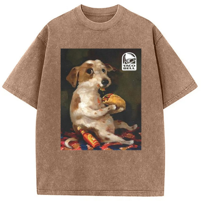 Dog Chill With Taco Bell Vintage Washed T-Shirt