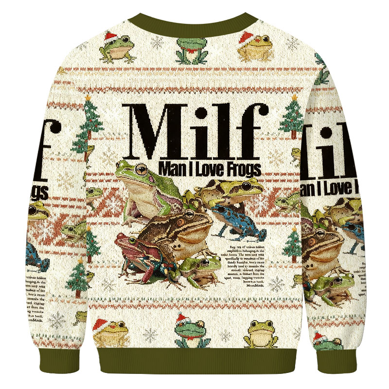 Man I Love Frogs Meme Christmas Ugly Sweatshirt