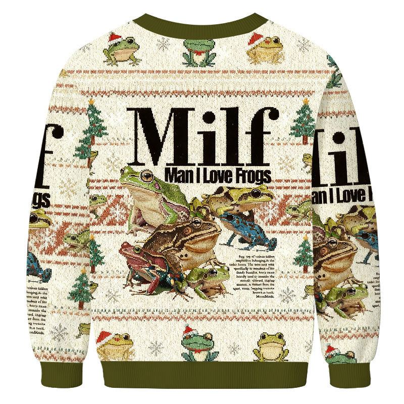 Man I Love Frogs Meme Christmas Ugly Sweatshirt