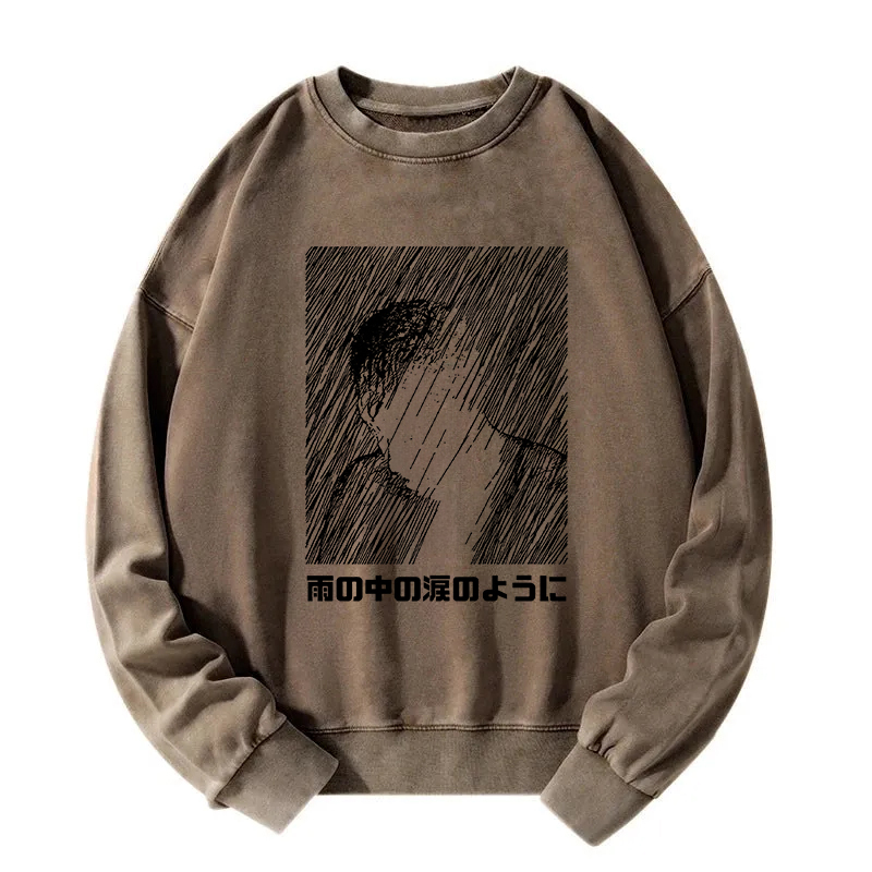 People In The Rain Washed Sweatshirt