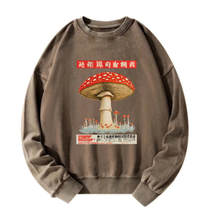 Psychedelic Mushroom Japanese Washed Sweatshirt