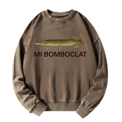 Mi Bomboclat Fish Meme Washed Sweatshirt