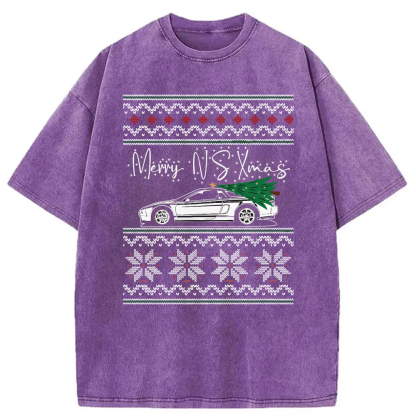 Japanese Sports Car JDM Christmas Washed T-Shirt