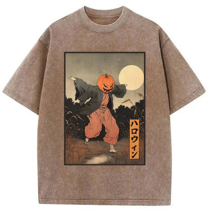 Japanese Pumpkin Monster Washed T-Shirt