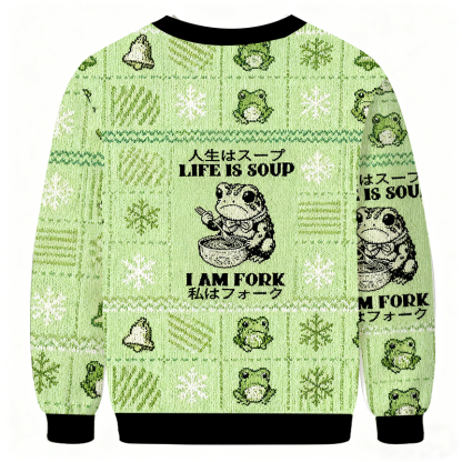 Life Is Soup I Am Fork Christmas Ugly Sweatshirt