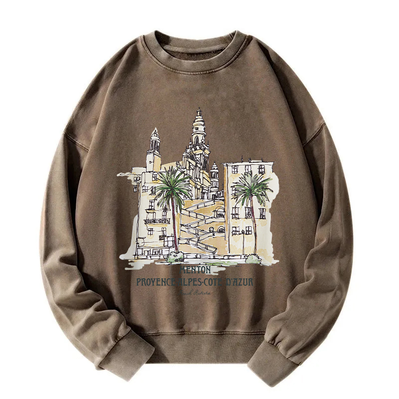Menton France Washed Sweatshirt
