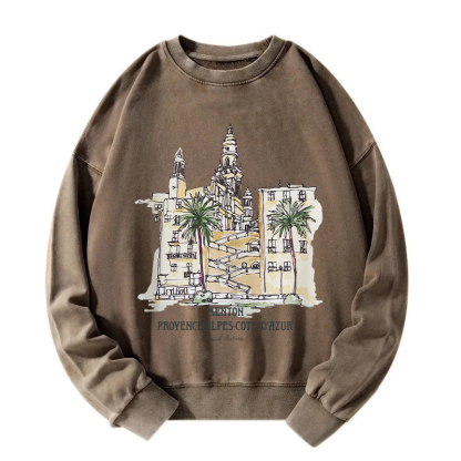 Menton France Washed Sweatshirt