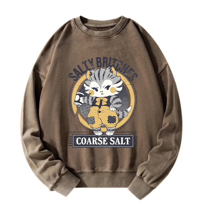 Salty Britches Coarse Salt Cat Washed Sweatshirt