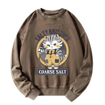 Salty Britches Coarse Salt Cat Washed Sweatshirt