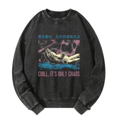 Stay Calm Frog Japanese Washed Sweatshirt