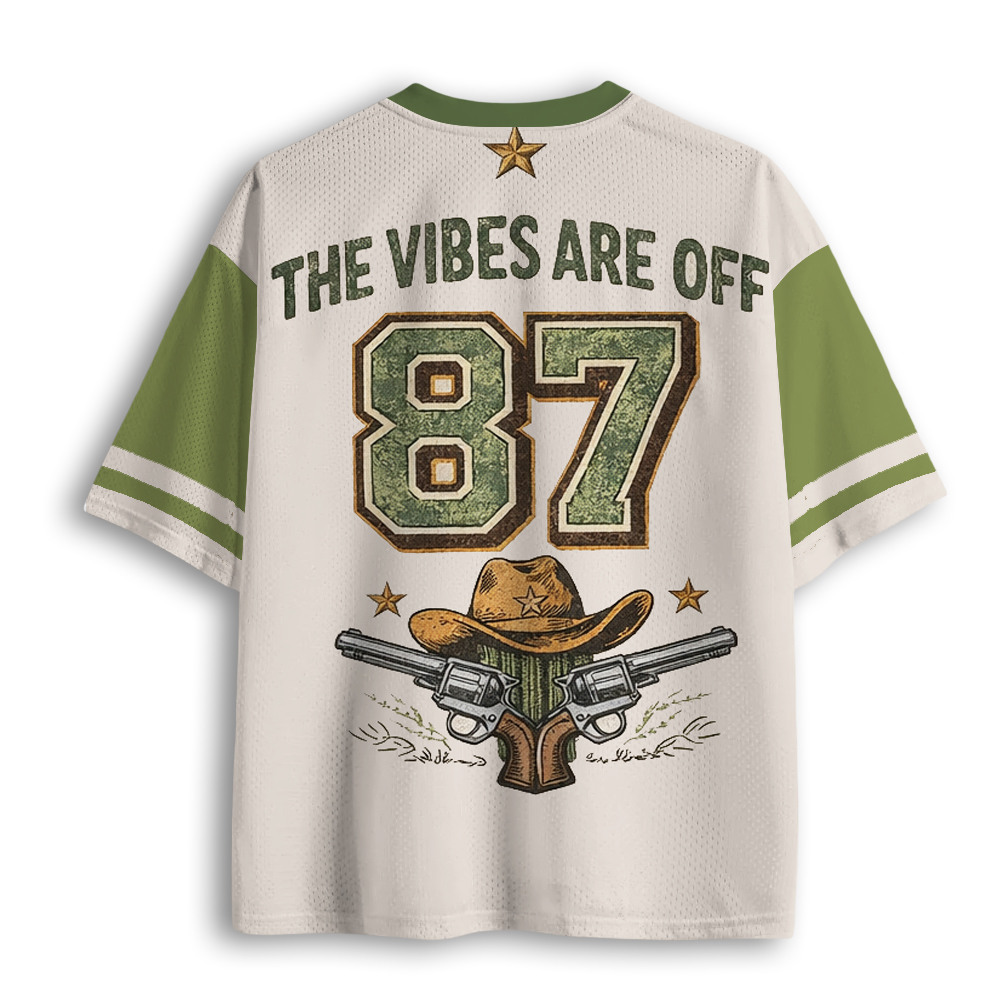 Baddiecat Cowboy Frog Riding Raccoon Mesh Jersey