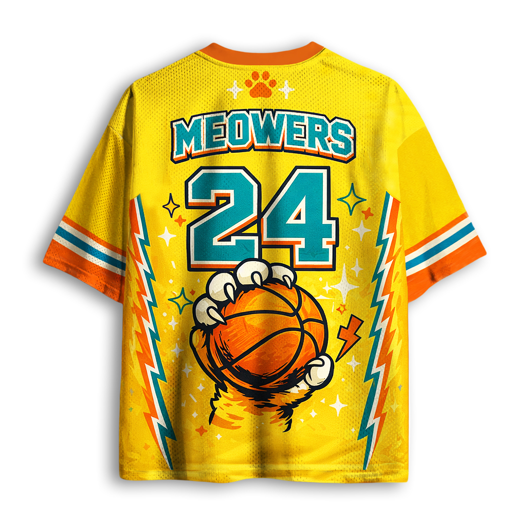 Baddiecat Basketball Cat Slam Dunk Mesh Jersey