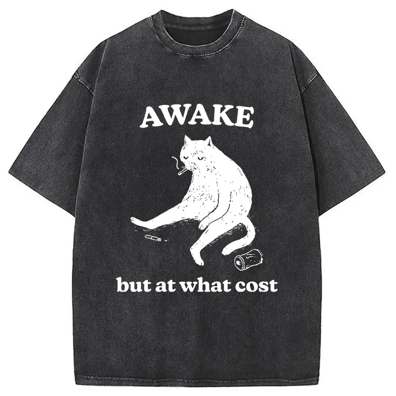 Decadent Smoking Cat Washed T-Shirt