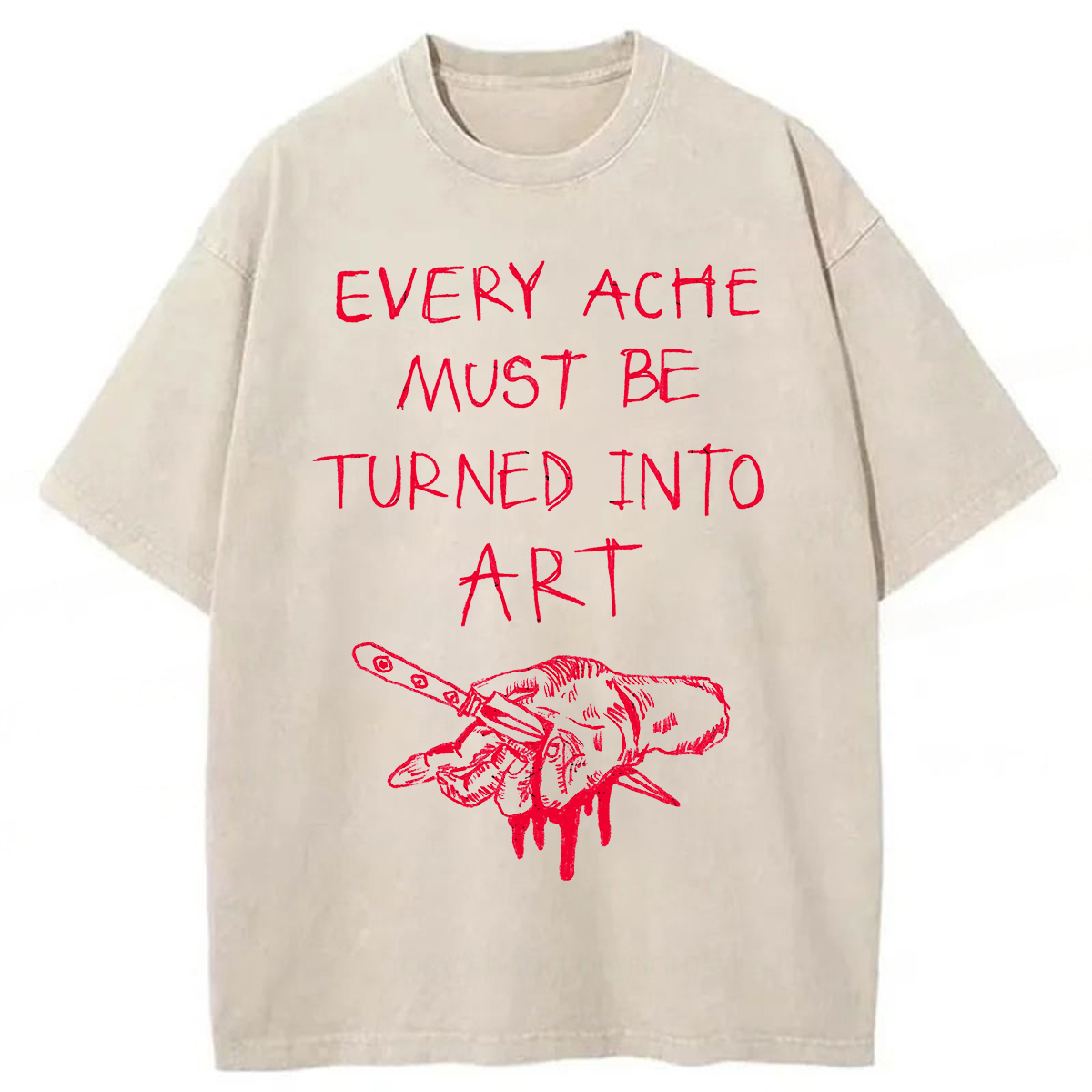 Tokyoviva Every Ache Must Be Turned Into Art Washed T-Shirt