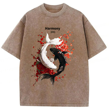 Tokyoviva Yin Yang Fish Washed T-shirt