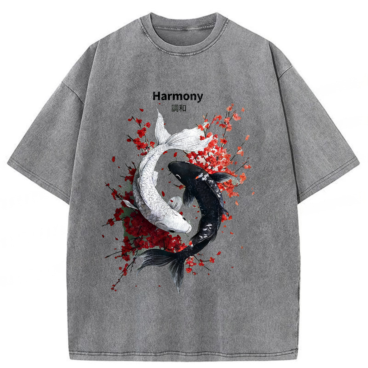 Tokyoviva Yin Yang Fish Washed T-shirt