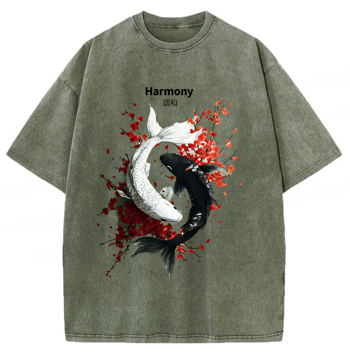 Tokyoviva Yin Yang Fish Washed T-shirt