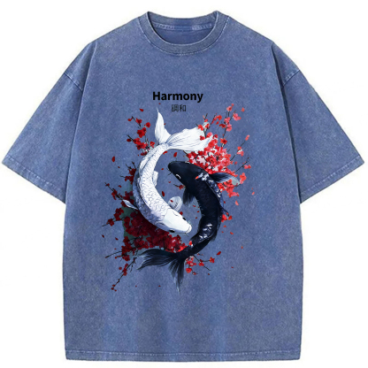 Tokyoviva Yin Yang Fish Washed T-shirt