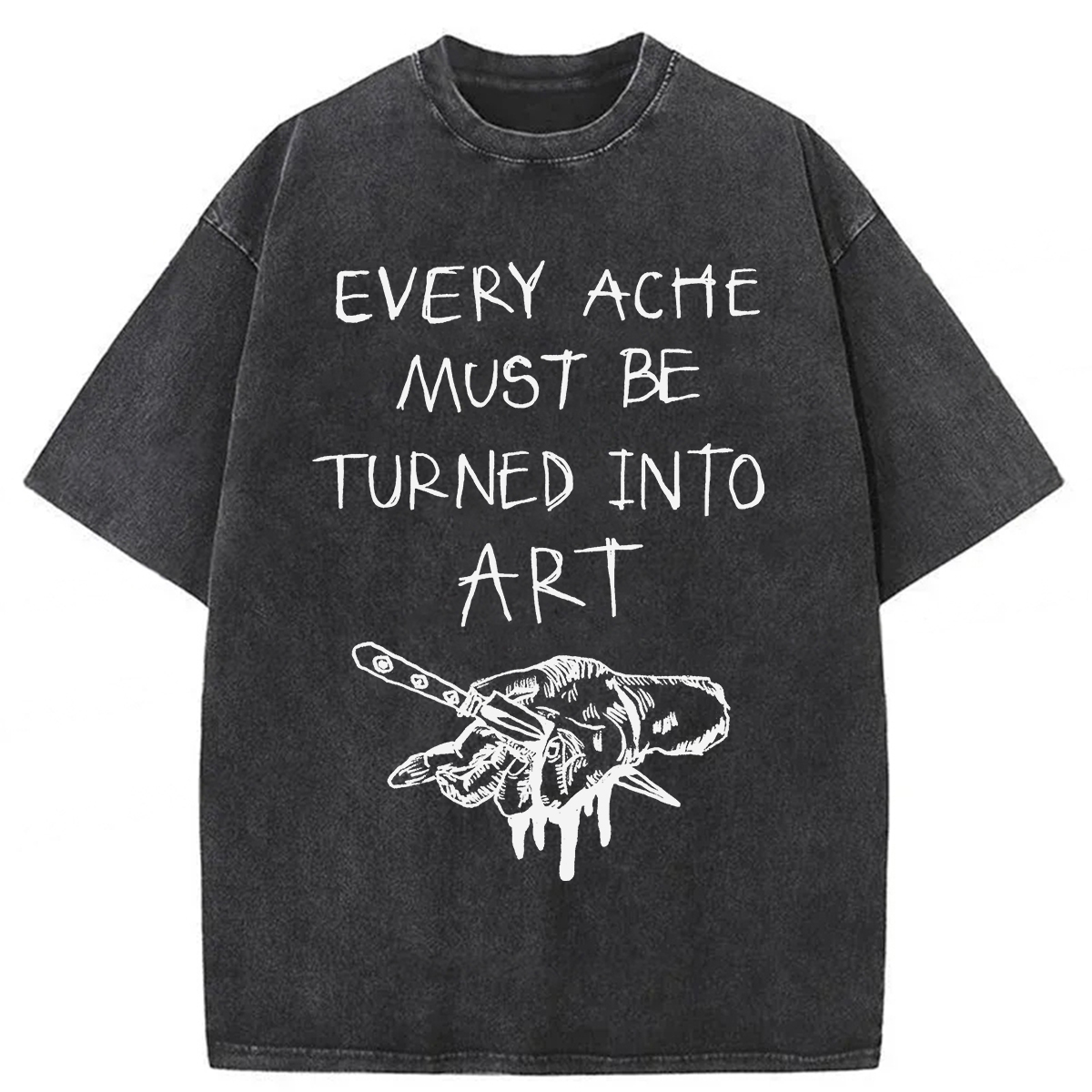 Tokyoviva Every Ache Must Be Turned Into Art Washed T-Shirt