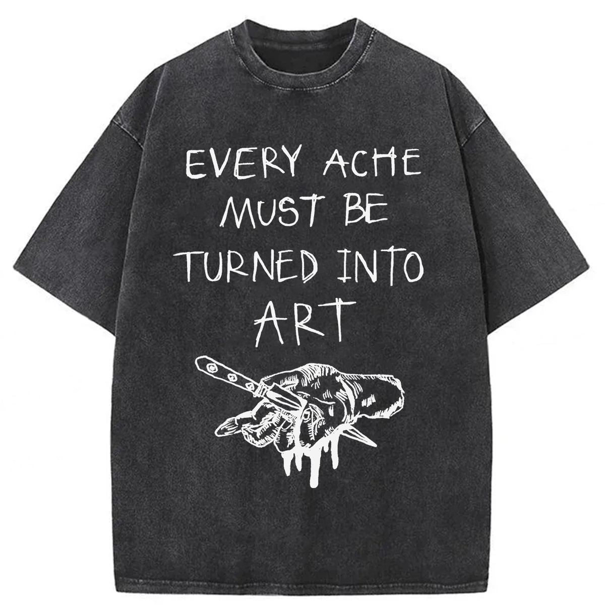 Tokyoviva Every Ache Must Be Turned Into Art Washed T-Shirt