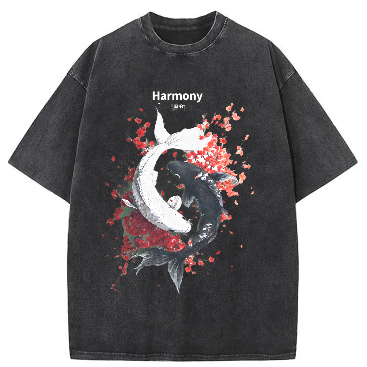 Tokyoviva Yin Yang Fish Washed T-shirt