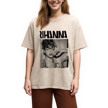 Rihanna Badgal 90's Hip Hop Rap Washed T-Shirt