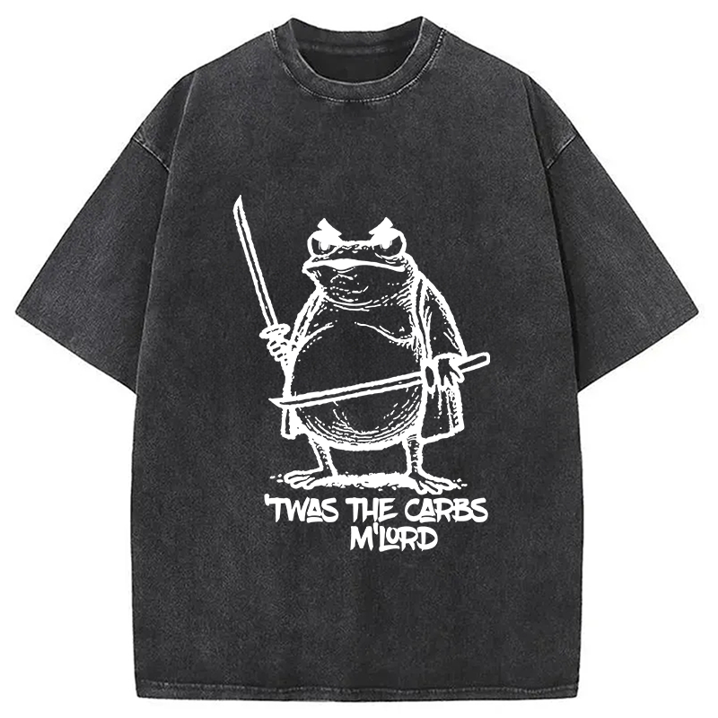 Fat Samurai Frog Washed T-Shirt