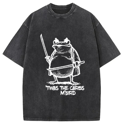 Fat Samurai Frog Washed T-Shirt