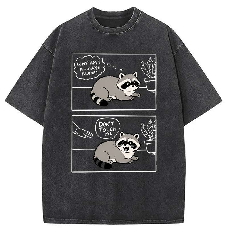 Tokyoviva Don't Touch Me Raccoon Washed T-shirt