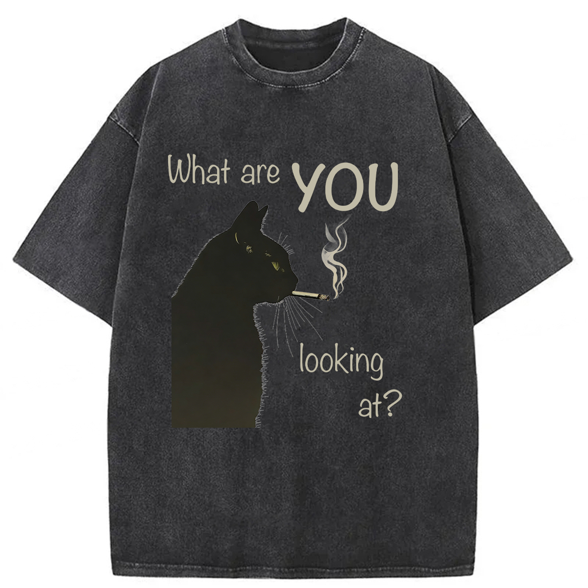 Tokyoviva Smoking Cat Washed T-shirt