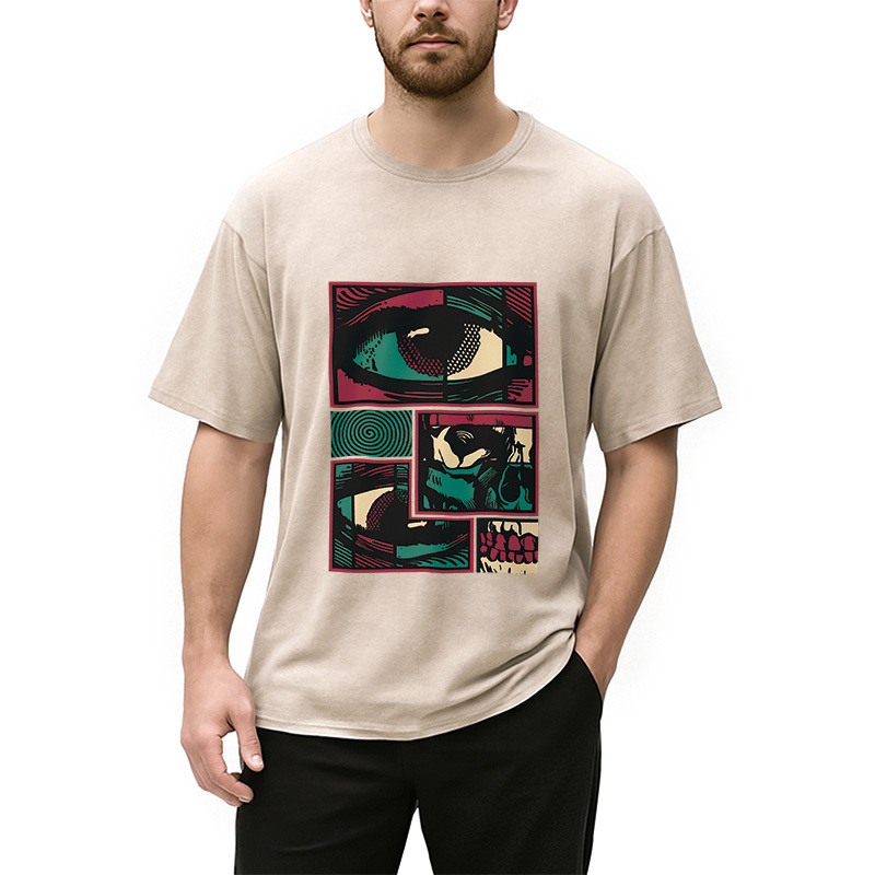 Facial Fragments Washed T-Shirt