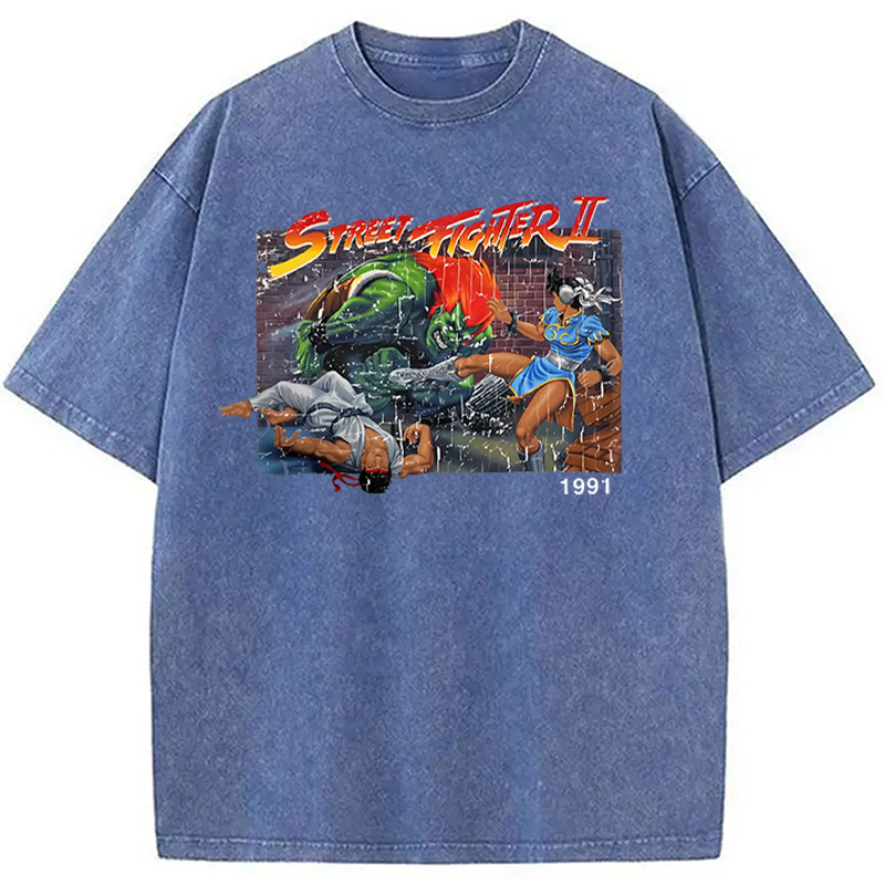 Street Fighter Retro Game Vintage Washed T-Shirt