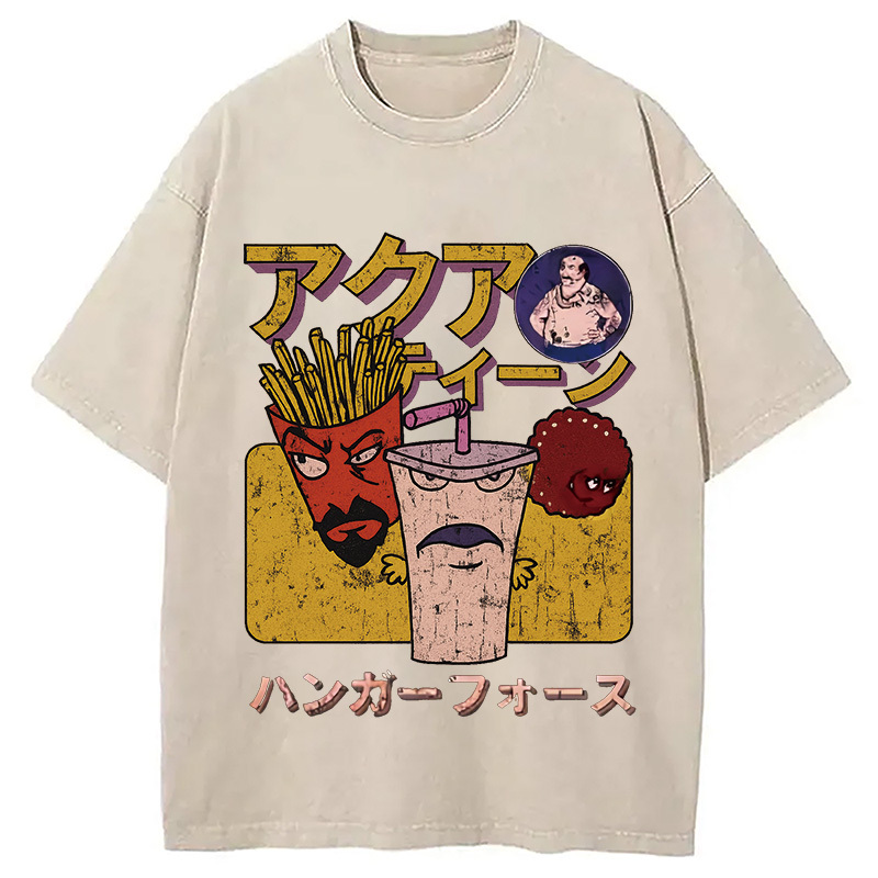 Aqua Teen Hunger Force Japanese Retro Washed T-Shirt