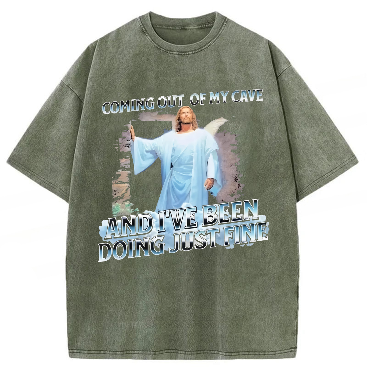 Tokyoviva Jesus Coming Out Of My Cave Washed T-shirt