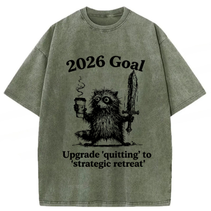 Tokyoviva Raccoon 2026's Goals Washed T-shirt