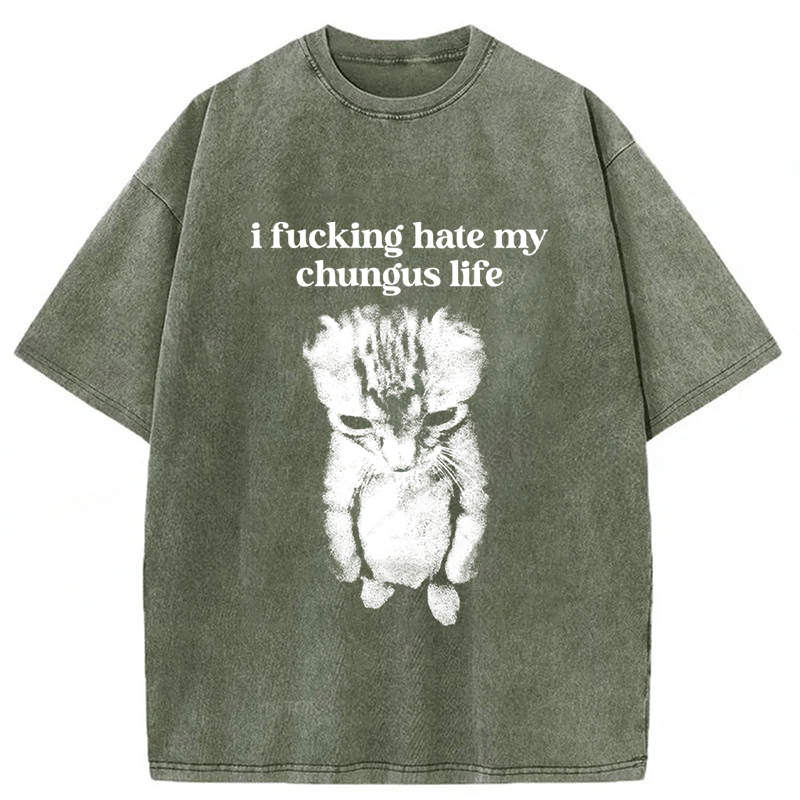 Tokyoviva I Fucking Hate My Chungus Life Washed T-Shirt
