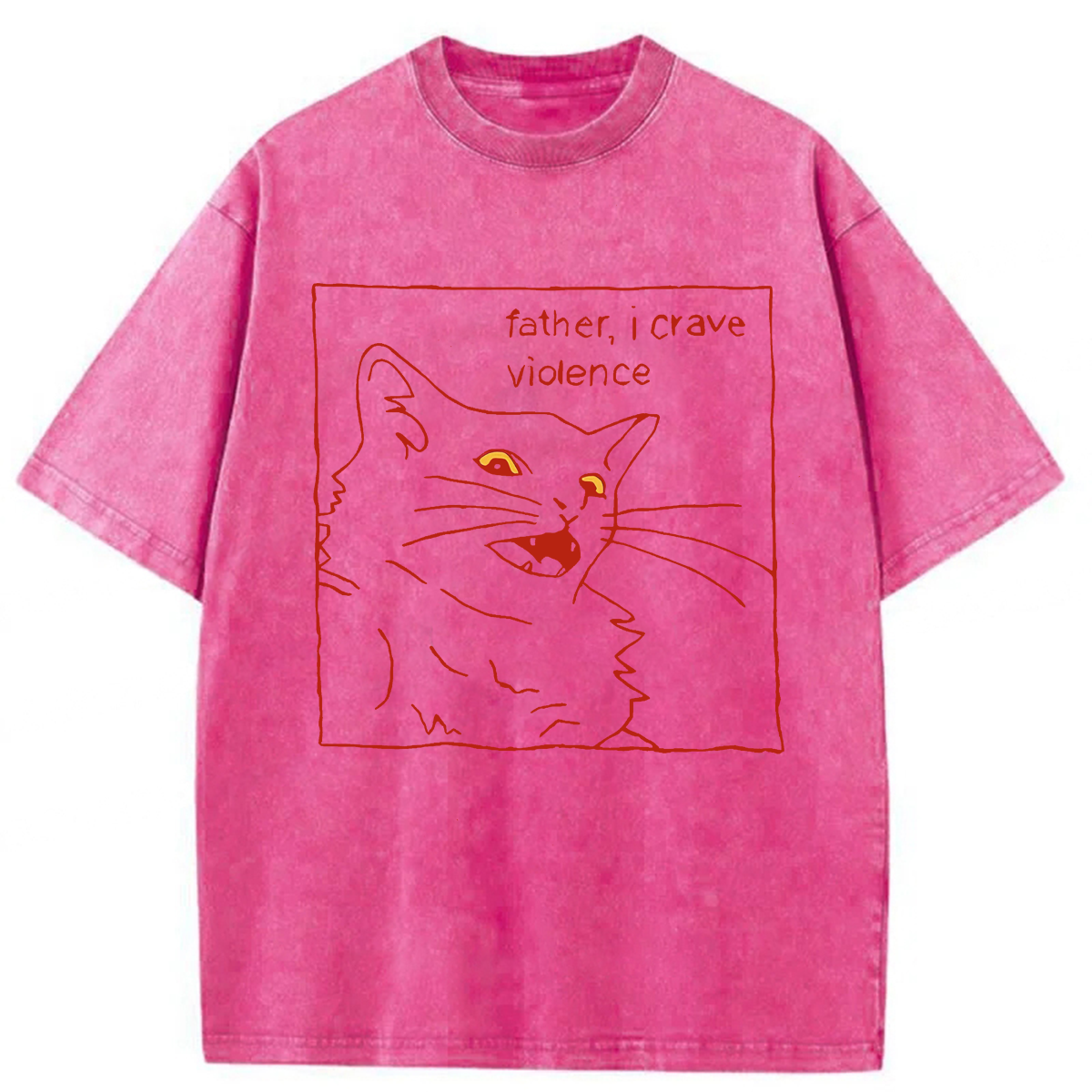 Tokyoviva Father I Crave Violence Cat Washed T-shirt