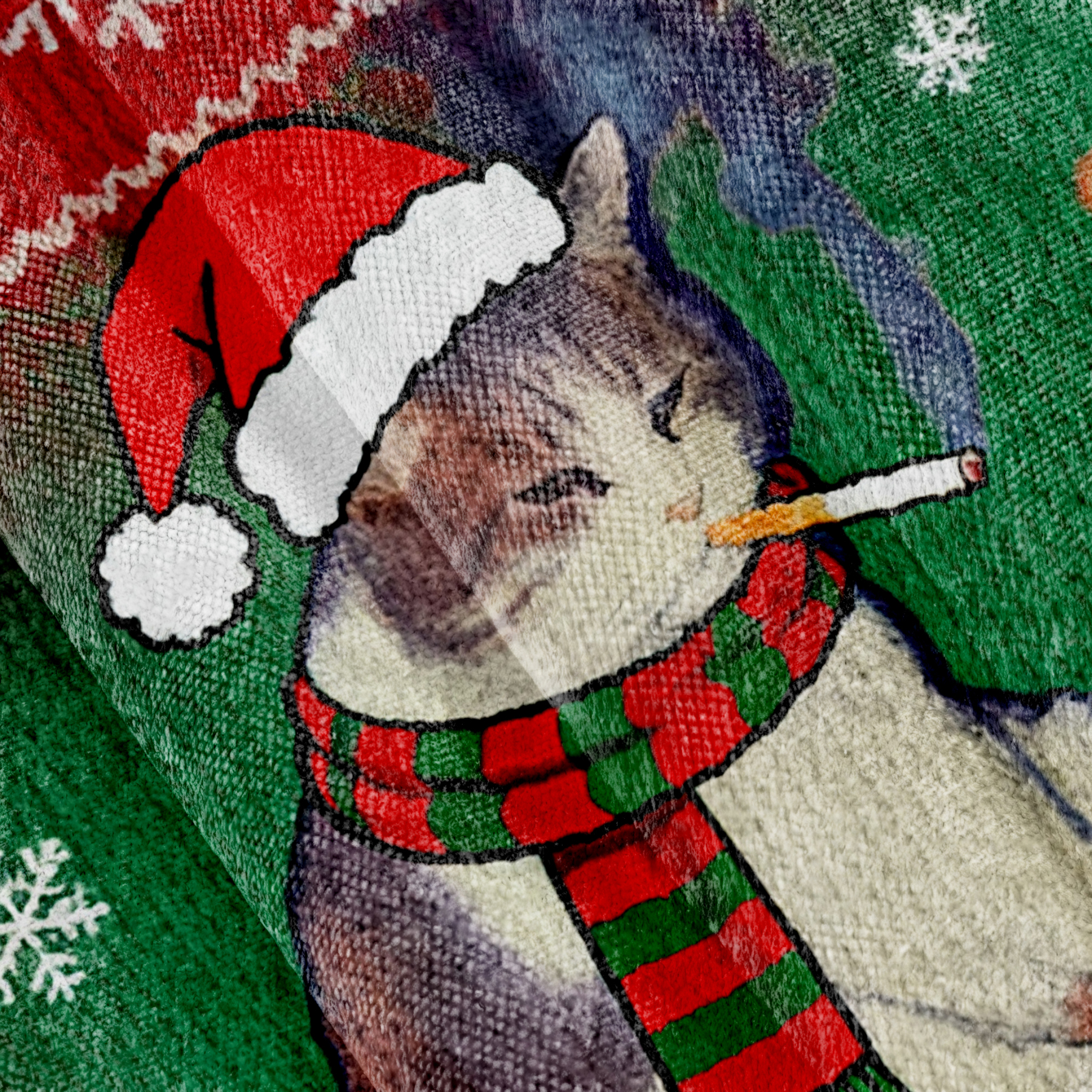 Smoking Cat Funny Meme Ugly Sweatshirt