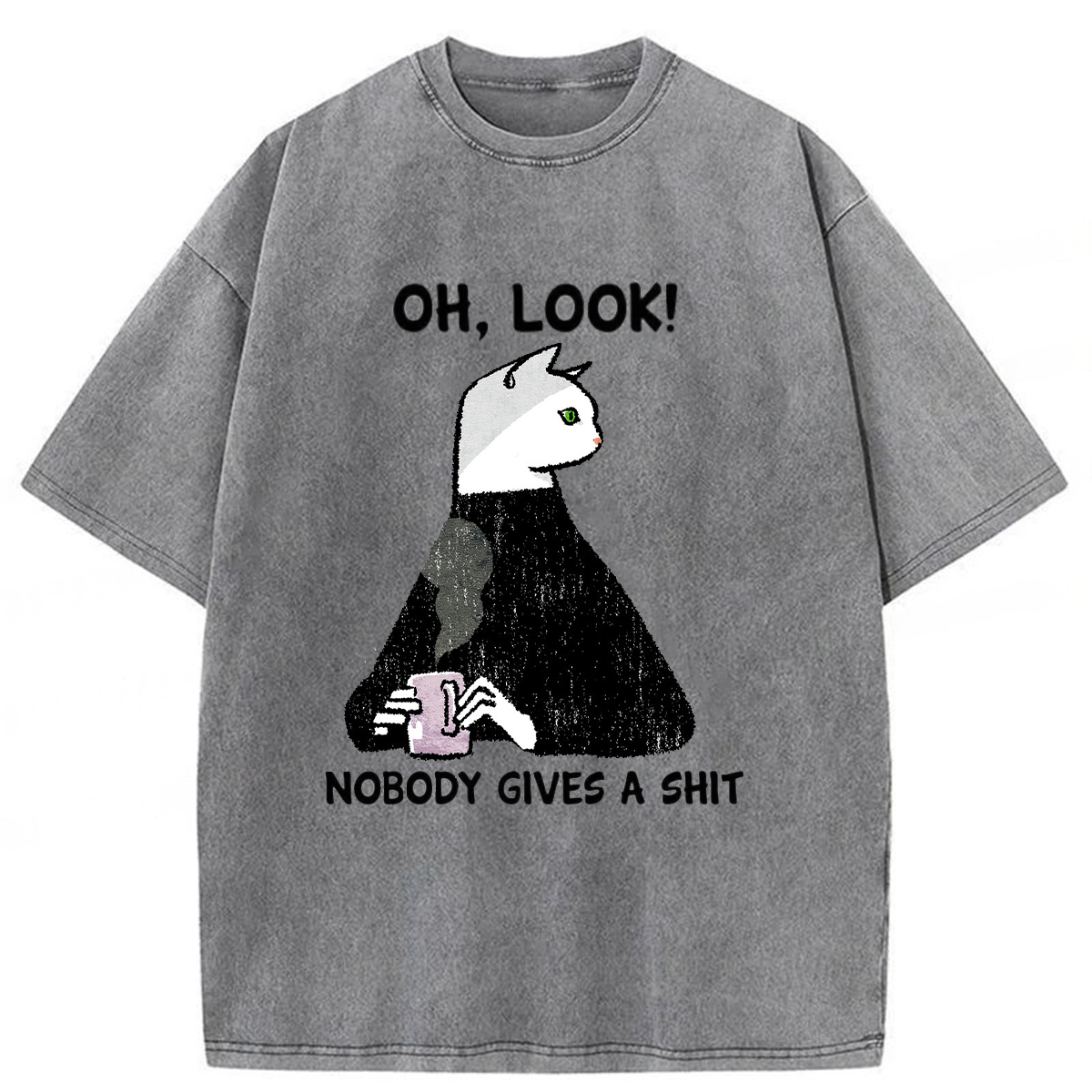 Tokyoviva No One Cares About The Cat Washed T-shirt