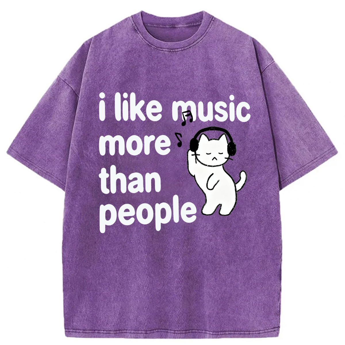Tokyoviva I Like Music More Than People Washed T-shirt