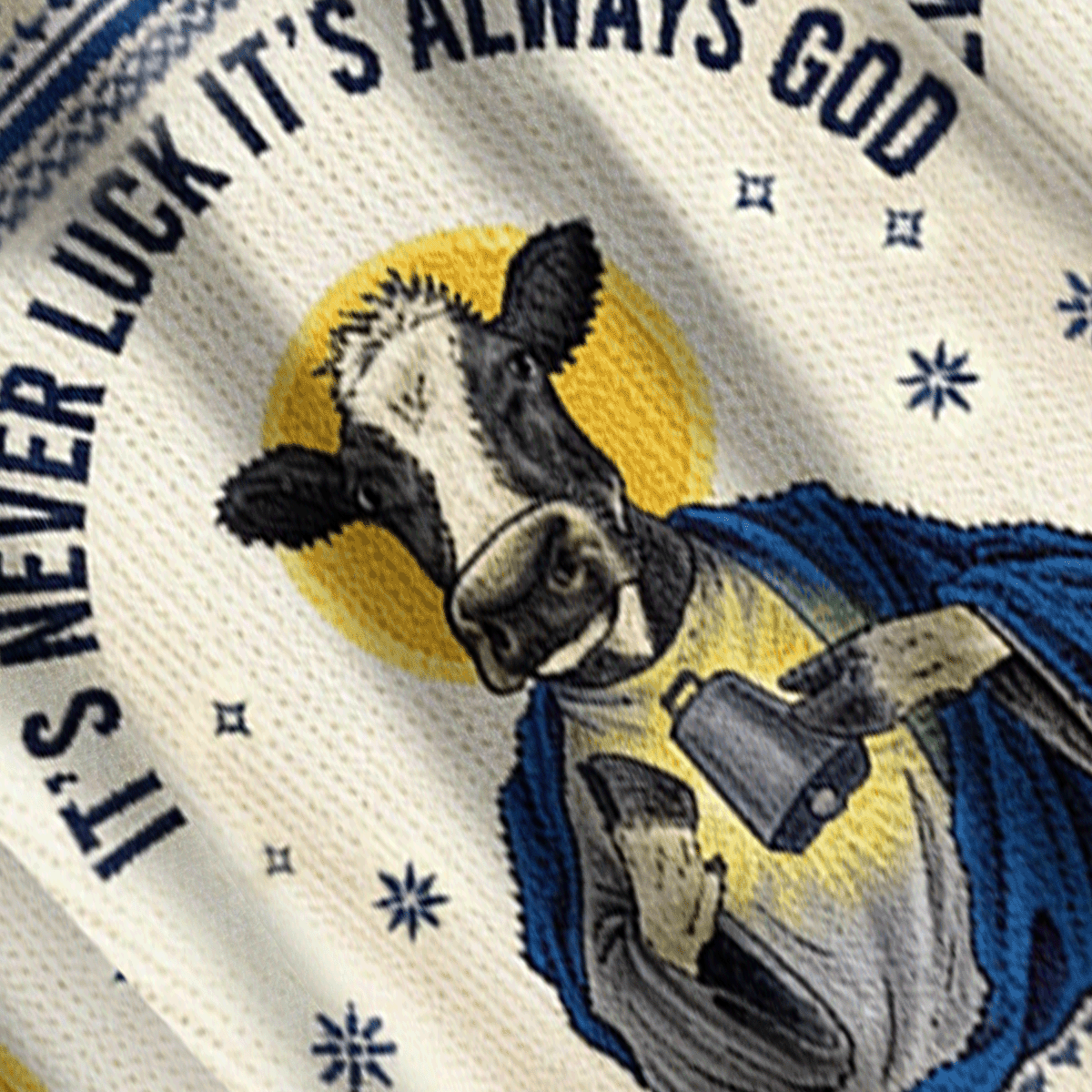 Baddiecat The Cow It's Never Luck It's Always God Donut Ugly Sweatshirt