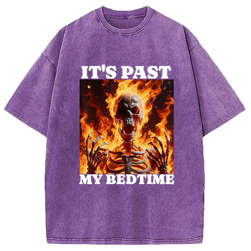 It's Past My Bedtime Funny Skeleton Meme Washed T-Shirt