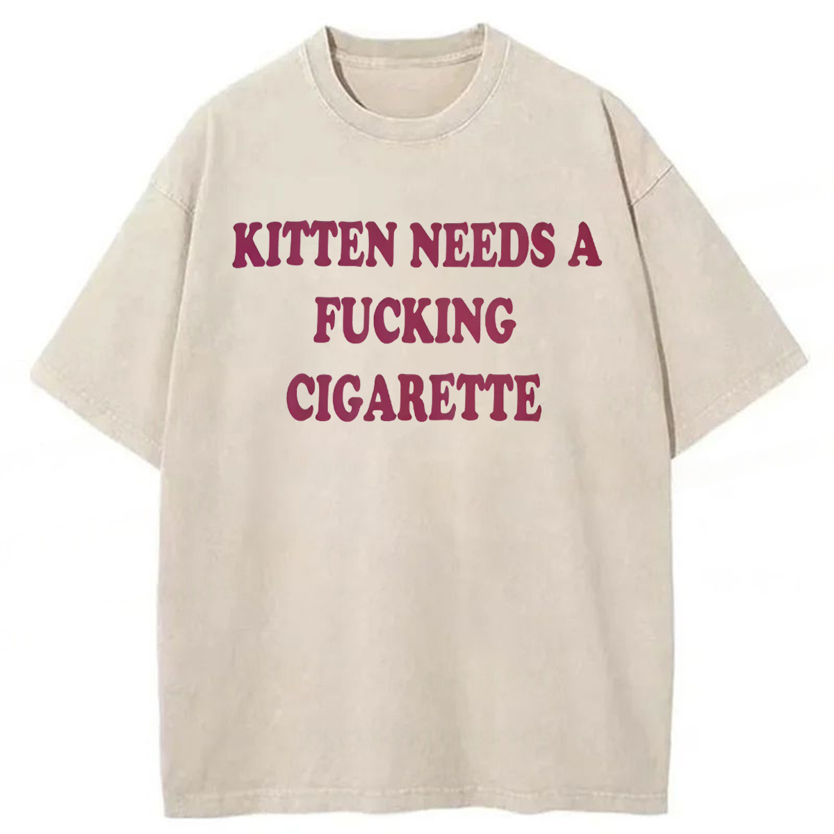 Tokyoviva Kitten Needs A Cigarette Washed T-shirt