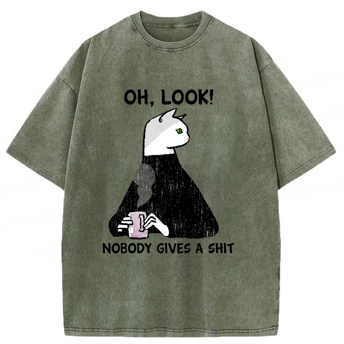 Tokyoviva No One Cares About The Cat Washed T-shirt