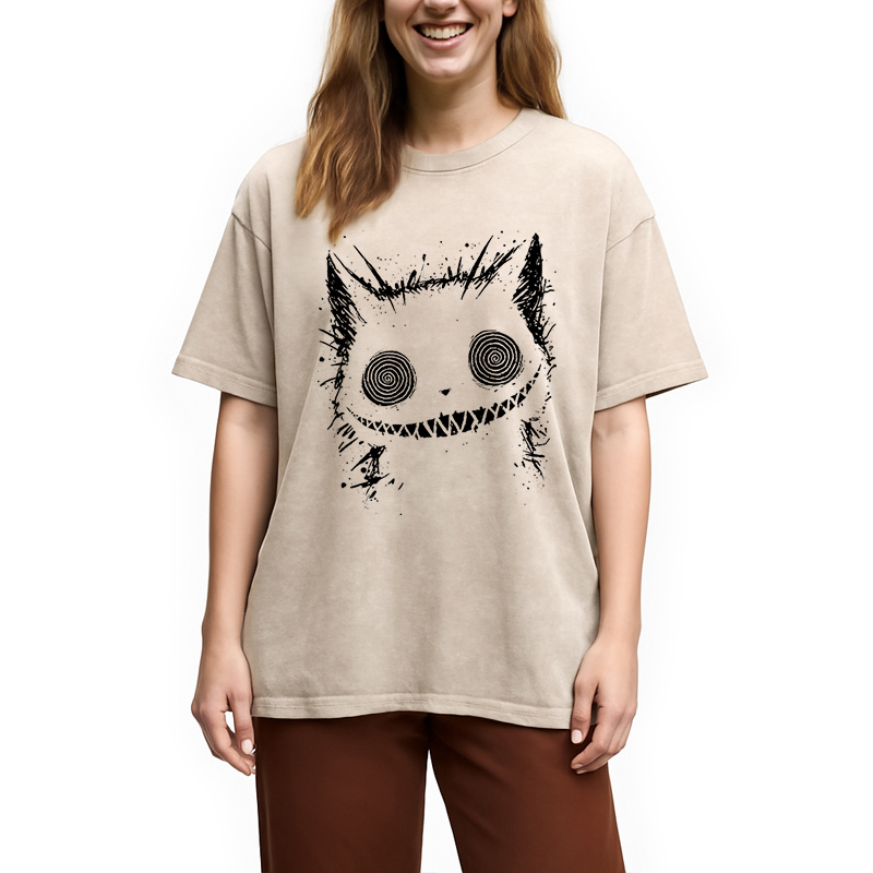 Creepy Cheshire Cat Washed T-Shirt