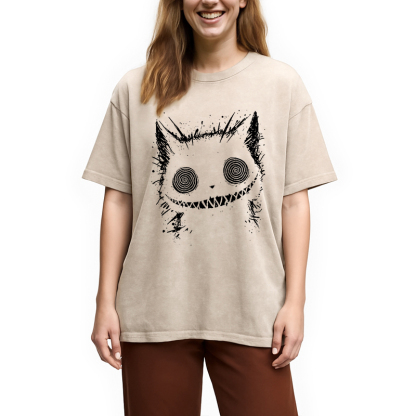 Creepy Cheshire Cat Washed T-Shirt