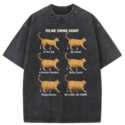 Tokyoviva Chonky Cat Evolution Washed T-shirt